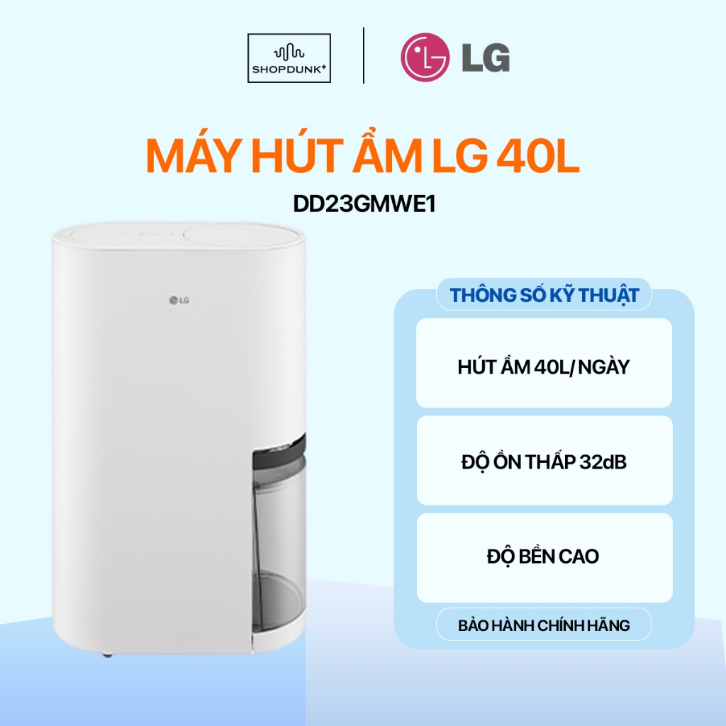 Máy Hút Ẩm LG Dual Inverter Màu Trắng DD23GMWE1.ABAE Chính Hãng