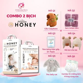    COMBO 2 BỊCH CHỌN QUÀ   Tã Bỉm Honey Premium Bản Cải Tiến Siêu Mềm Mịn Thấm Hút 1200ml Đủ Size Dán Quần 