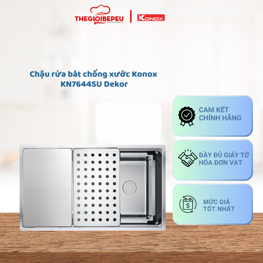 Chậu rửa bát chống xước Workstation Sink – Undermount Sink KN7644SU Dekor