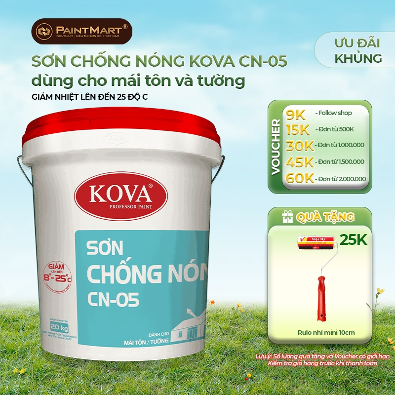 (5KG) Sơn chống nóng mái tôn, sơn chống nóng tường nhà KOVA CN-05