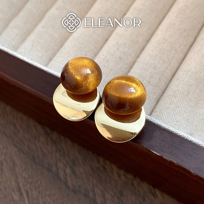 Bông tai nữ chuôi bạc 925 Eleanor Accessories hình tròn phụ kiện trang sức khuyên tai 10833