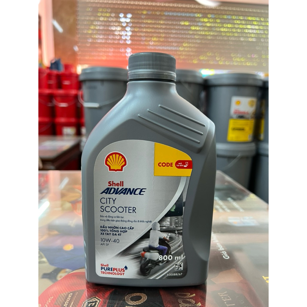 dầu nhớt xe máy tay Ga Shell Advance city scooter 10w40 -800ml