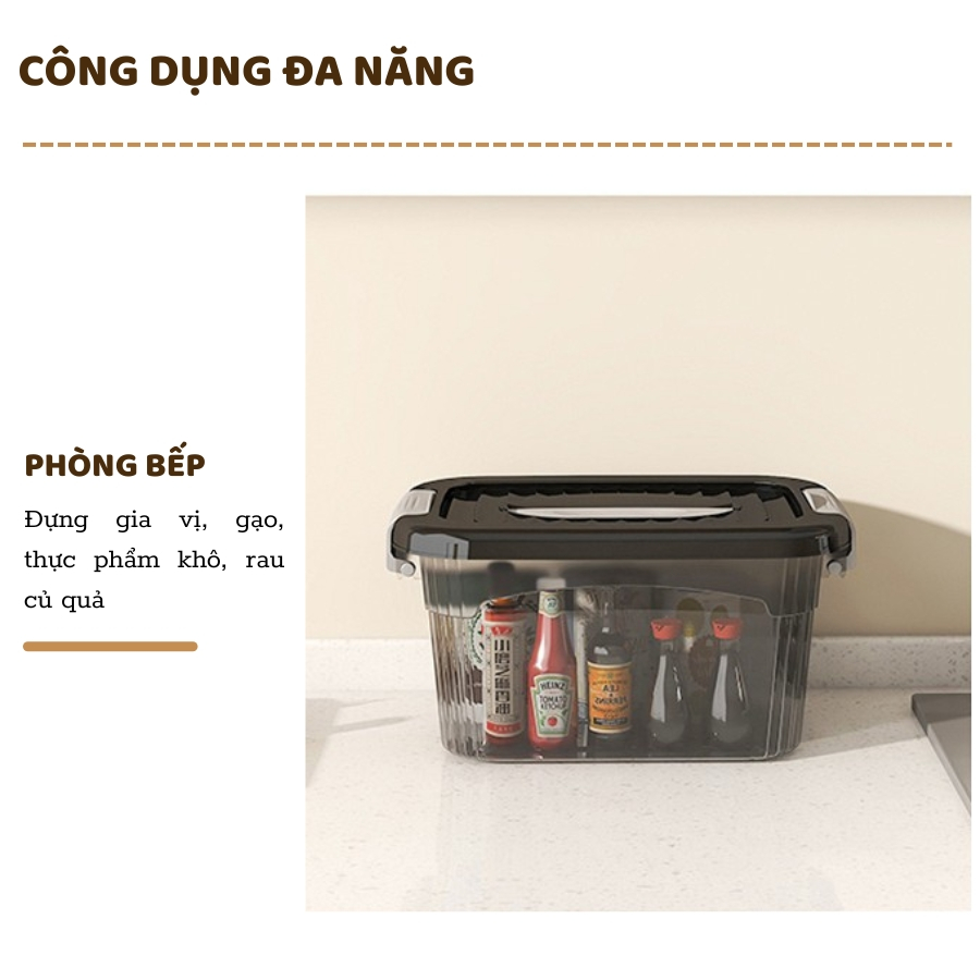 Thùng Nhựa Enoda Home Đựng Đồ Đa NăngTrong Suốt, Nắp Cài Chắc Chắn Q100 | BigBuy360 - bigbuy360.vn