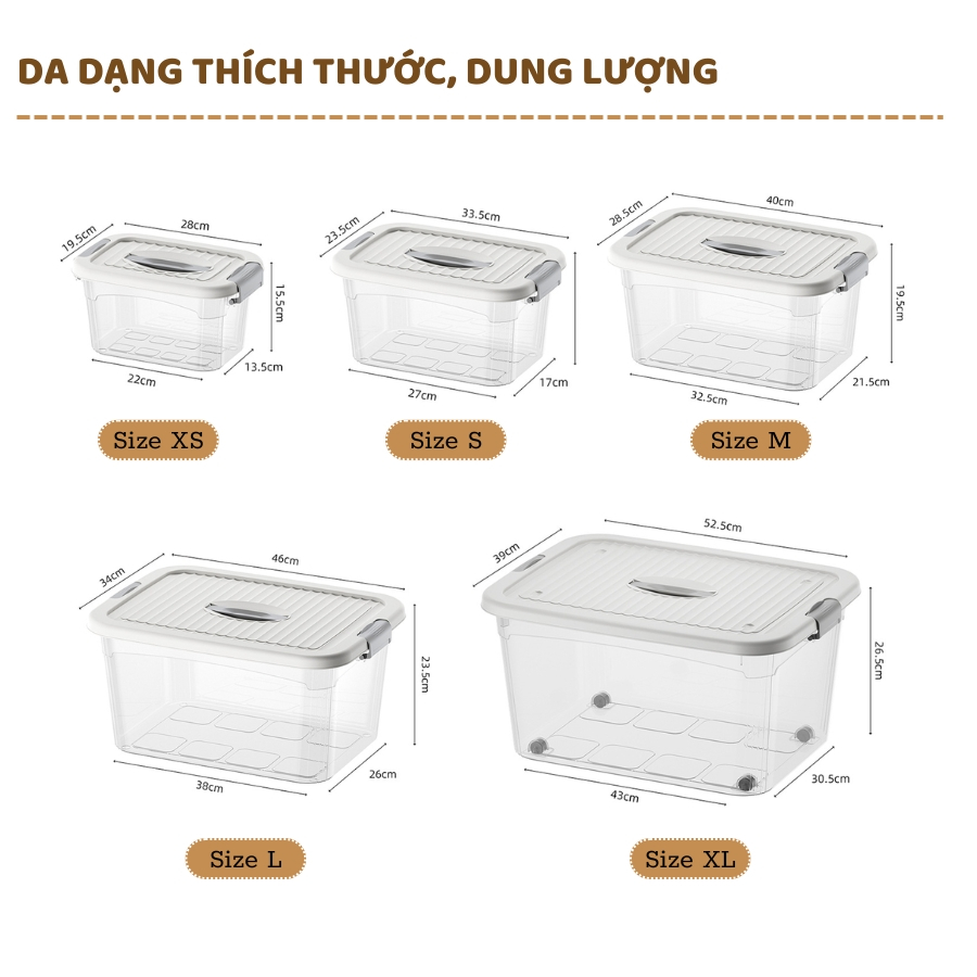 Thùng Nhựa Enoda Home Đựng Đồ Đa NăngTrong Suốt, Nắp Cài Chắc Chắn Q100 | BigBuy360 - bigbuy360.vn