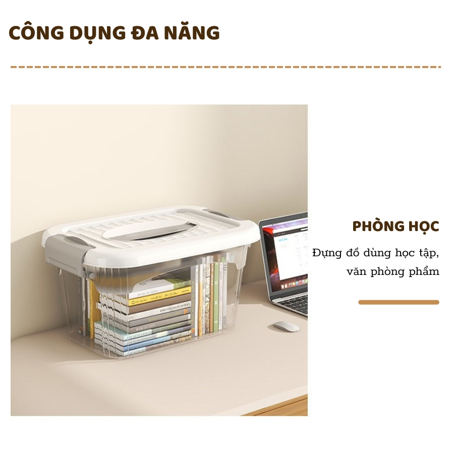 Thùng Nhựa Enoda Home Đựng Đồ Đa NăngTrong Suốt, Nắp Cài Chắc Chắn Q100 | BigBuy360 - bigbuy360.vn