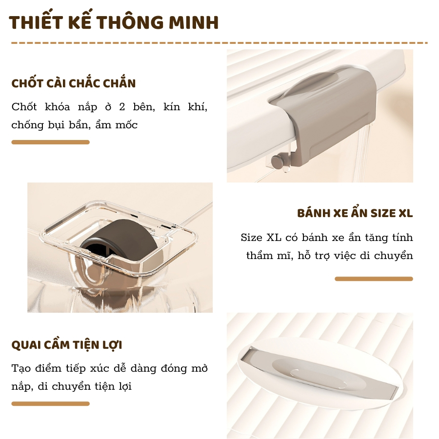 Thùng Nhựa Enoda Home Đựng Đồ Đa NăngTrong Suốt, Nắp Cài Chắc Chắn Q100 | BigBuy360 - bigbuy360.vn