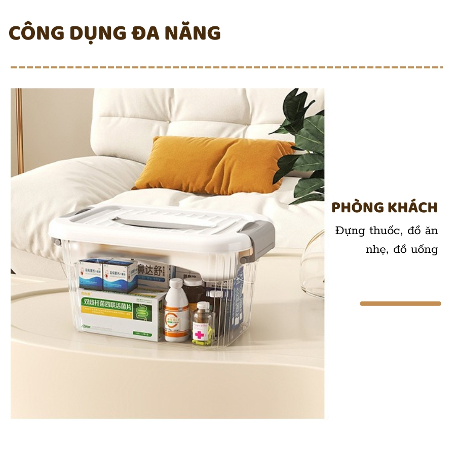 Thùng Nhựa Enoda Home Đựng Đồ Đa NăngTrong Suốt, Nắp Cài Chắc Chắn Q100 | BigBuy360 - bigbuy360.vn