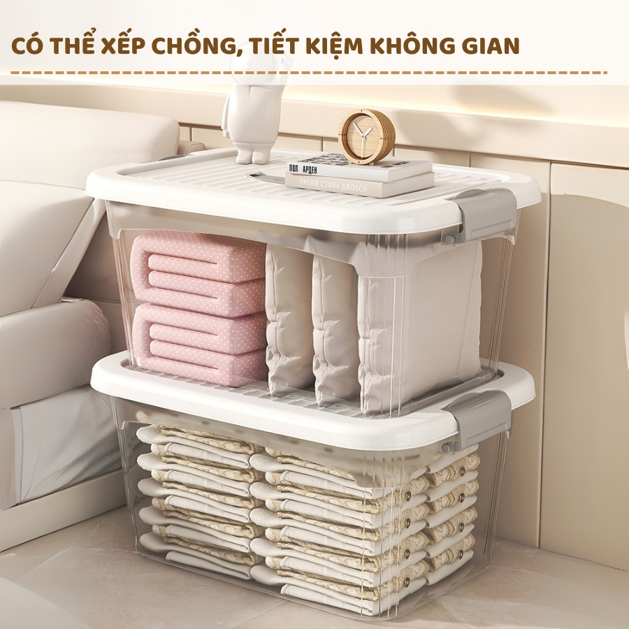 Thùng Nhựa Enoda Home Đựng Đồ Đa NăngTrong Suốt, Nắp Cài Chắc Chắn Q100 | BigBuy360 - bigbuy360.vn