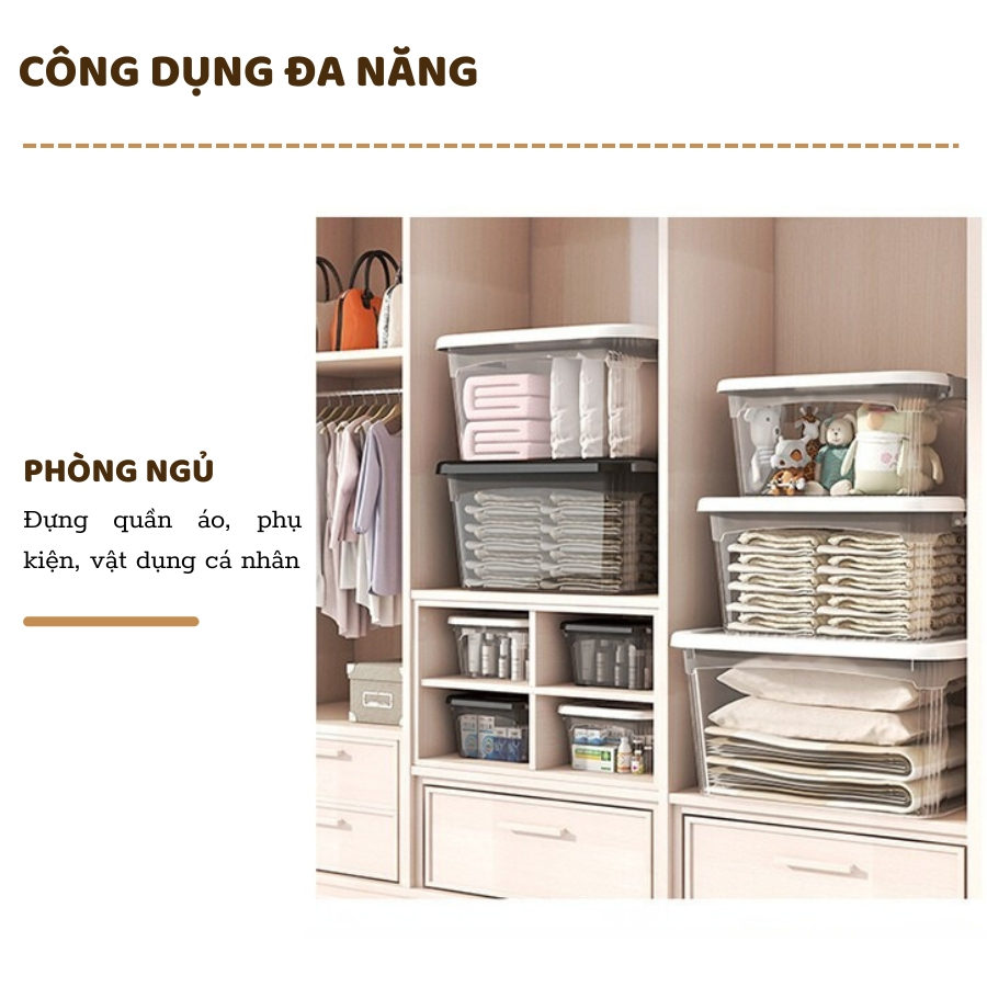 Thùng Nhựa Enoda Home Đựng Đồ Đa NăngTrong Suốt, Nắp Cài Chắc Chắn Q100 | BigBuy360 - bigbuy360.vn