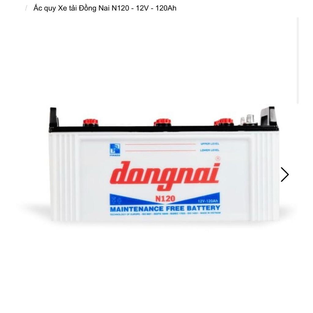Bình ắc quy 12v xe tải đồng nai N120 | 12V - 120ah ( tặng acid châm bình )