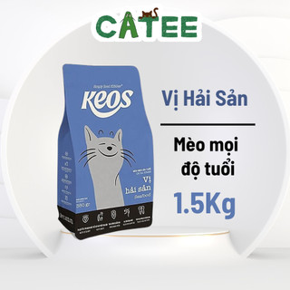 Thức Ăn Hạt Keos Cho Mèo Mọi Lứa Tuổi 1.5 Kg, Hỗ Trợ Tiết Niệu Và Tiêu Búi Lông Cho Mèo