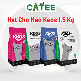 Thức Ăn Hạt Keos Cho Mèo Mọi Lứa Tuổi 1.5 Kg, Hỗ Trợ Tiết Niệu Và Tiêu Búi Lông Cho Mèo