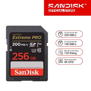  Thẻ nhớ SDXC SanDisk Extreme Pro U3 V30 64GB - 128GB- 256GB 200MB s 