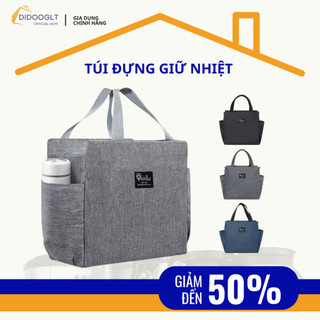  Túi Giữ Nhiệt Đựng Cơm Văn Phòng Cỡ Lớn Chất Liệu Vải Polyester Chống Thấm Nước  DIDOOGLT  