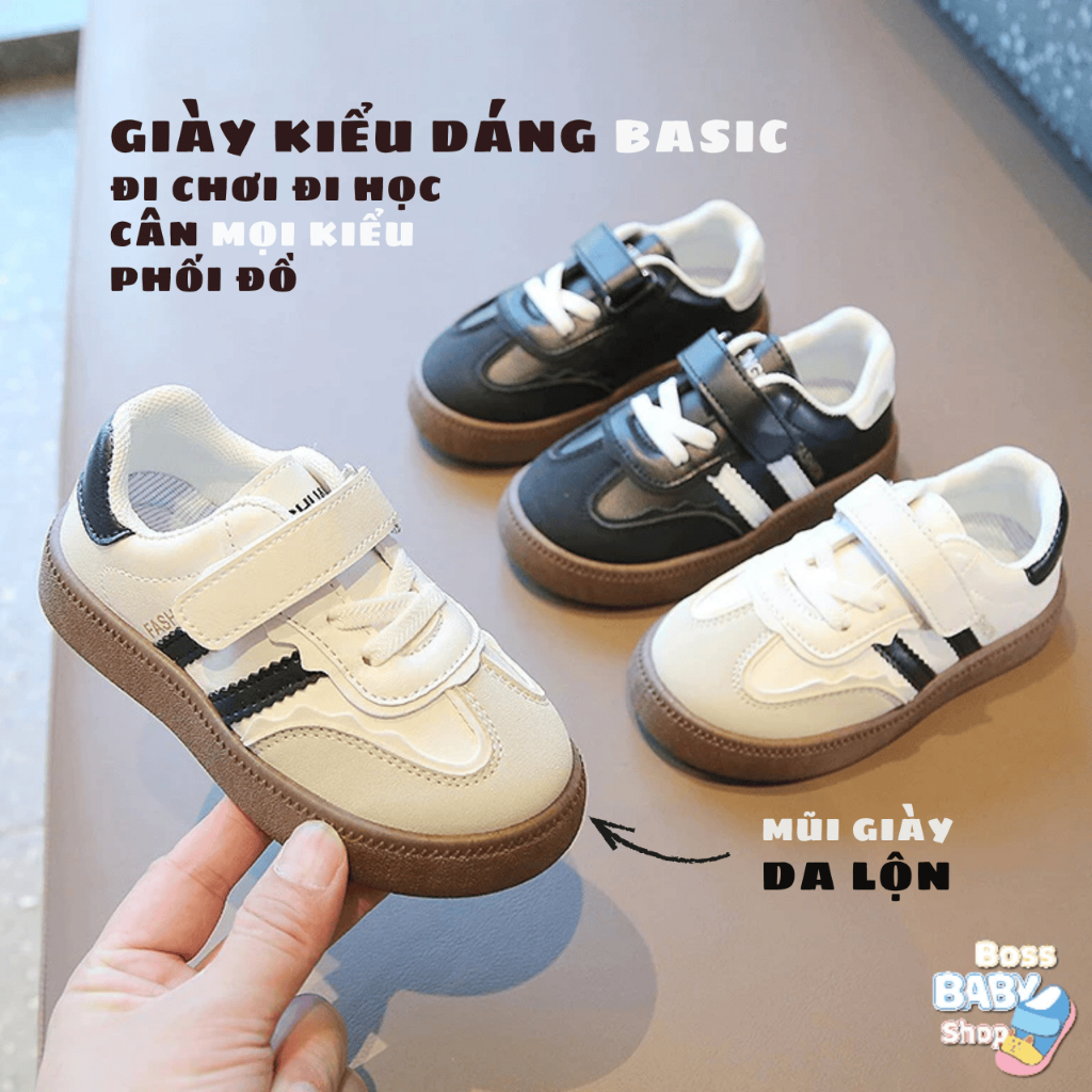  Giày Thể Thao Cho Bé 2-7 Tuổi Siêu Nhẹ 2 Sọc Quai Ngang Đơn Giản Cho Bé Trai Bé Gái Đi Học  TH-785   