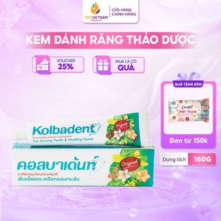   MẪU MỚI 2025  Kem Đánh Răng Thảo Dược Thái Lan KOLBADENT Giúp Trắng Răng Tránh Ê Buốt 100g 160g 
