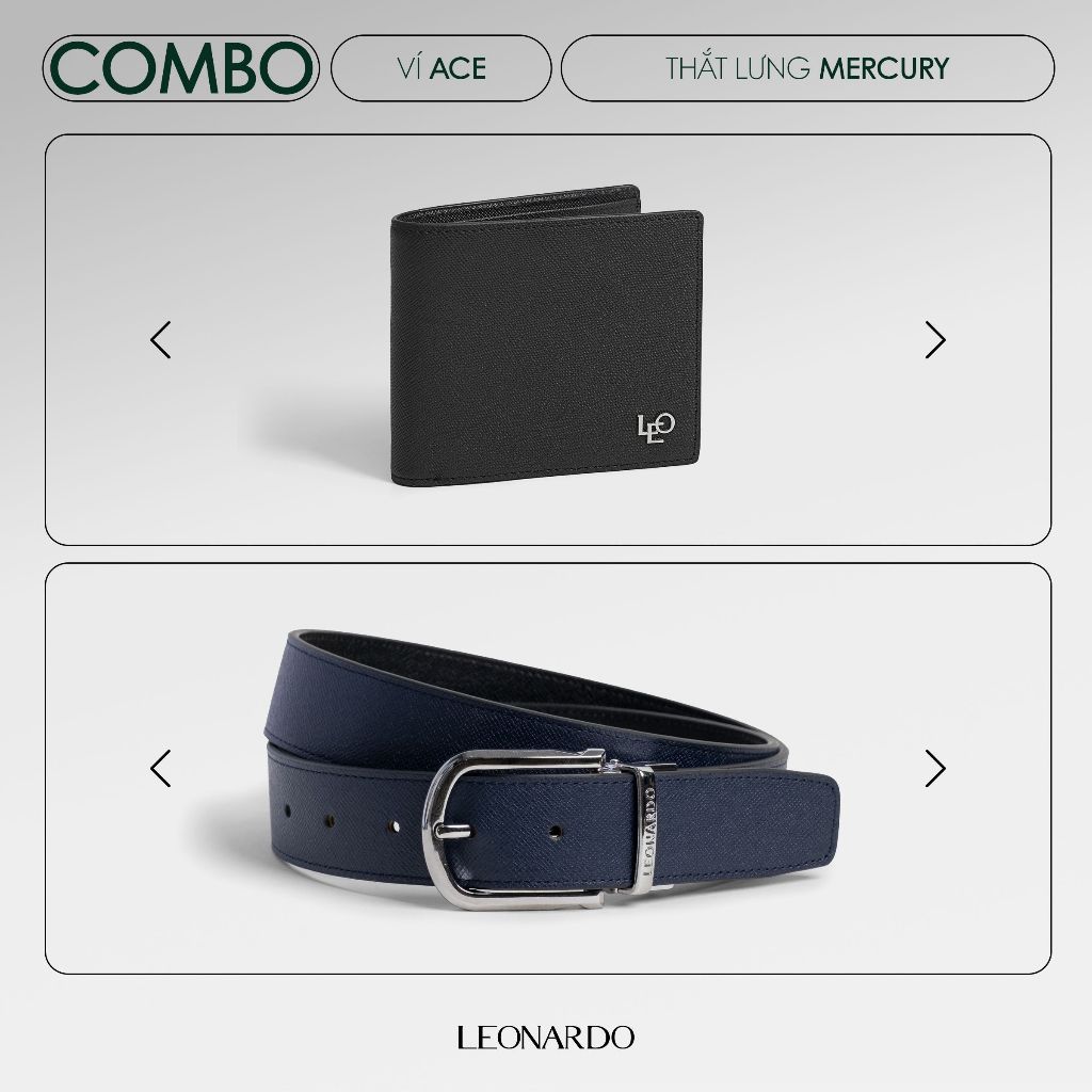 Combo Ví & Thắt Lưng Da Leonardo Quà Tặng Sang Trọng - ACE/Mercury