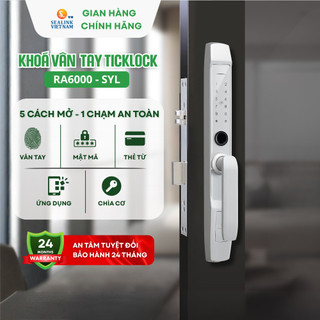 Khóa thông minh TICKLOCK RA6000-SYL dành cho cửa nhôm - Mở khóa vân tay, Mật khẩu, Thẻ từ