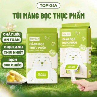 [Tặng Móc Treo] COMBO 2 Gói Màng Bọc Thực Phẩm Top Gia Túi 300 Cái - Có Chun, Co Giãn Siêu Dai, Thân Thiện