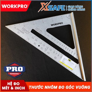 Thước đo góc vuông bằng nhôm WORKPRO WP264007 7inch, nhôm đúc nguyên khối chuẩn xác, hệ đo m & inch