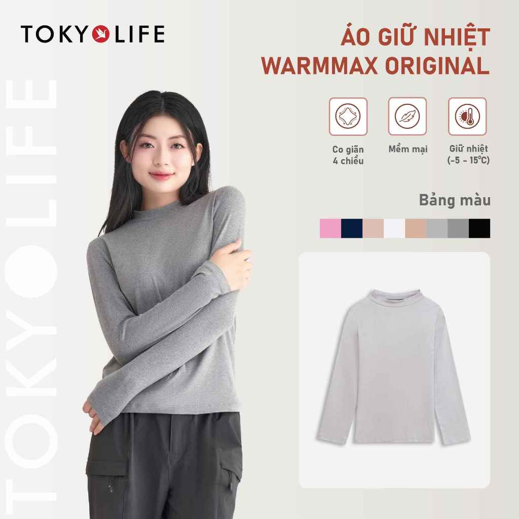  Áo giữ nhiệt WarmMax Original Nữ chất vải co giãn ôm body giữ ấm cả ngày trong thời tiết rét đậm TOKYOLIFE 40000021 