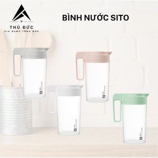 Bình Nước SITO MATSU – 1.6L / 2L – Nhựa PP, Tay Cầm Công Thái Học, Nắp Bật Tiện Lợi