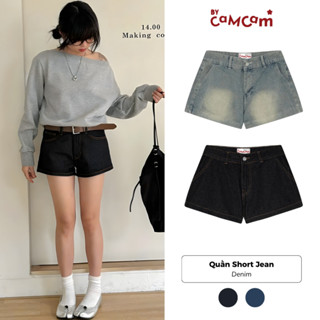  Quần Short Ngắn Nữ Denim Cạp Trễ Bycamcam Quần Jean Đùi Loe Rộng Dáng Ngắn Trẻ Trung QTN424 
