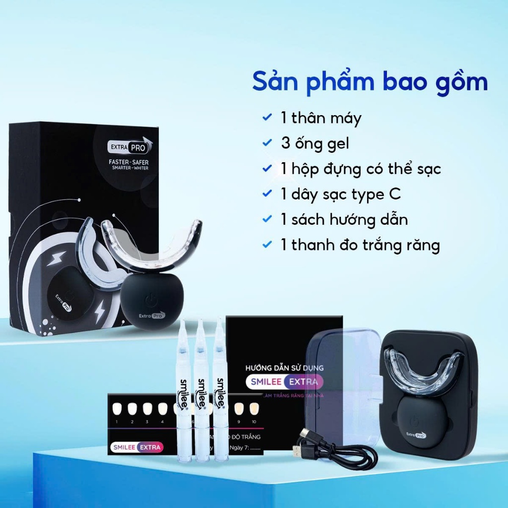 [GIÁ 638K TẠI LIVE SHOP] Trắng răng Smilee Extra, bộ kit làm trắng răng từ 2-6 tone sau một liệu trình. Hàng chính hãng | BigBuy360 - bigbuy360.vn