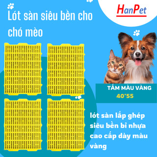  Sàn nhựa chuồng chó màu vàng 40x55cm  Loại 1  BH 12 tháng Tấm lót sàn tấm nhựa lót sàn chó mèo SZ 