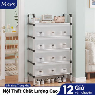  Mars Kệ Inox 5 Tầng Có Vách Ngăn Chắn Bụi Giá Inox Để Giày Dép 5 Tầng Có Nắp Đậy Tủ Giày Mới 