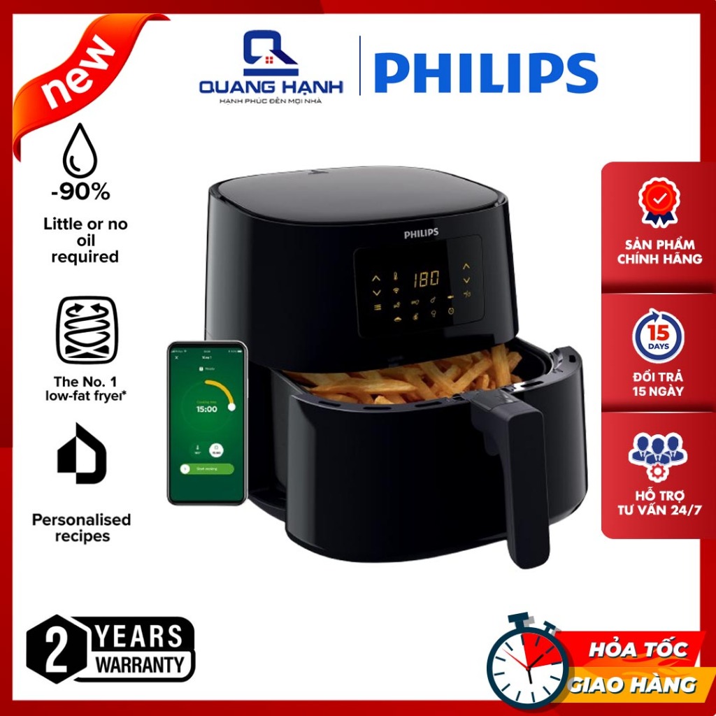 Nồi Chiên Không Dầu Philips HD9280 /90 Essential size XL Digital Connected