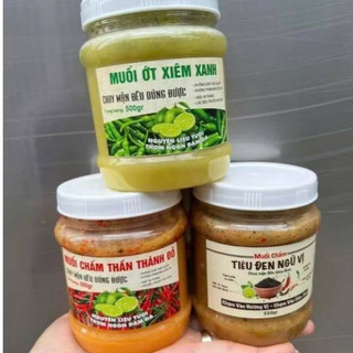 Combo 3 Hộp Sốt muối chấm hải sản muối ớt cam, ớt xiêm xanh, muối tiêu ngũ vị mới