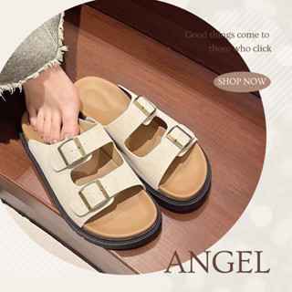  Dép Sandal Nữ Đẹp Dép Nữ 2 Quai Da Lộn Đinh Khuy Vuông Đế Cao Su Full Box - N15 