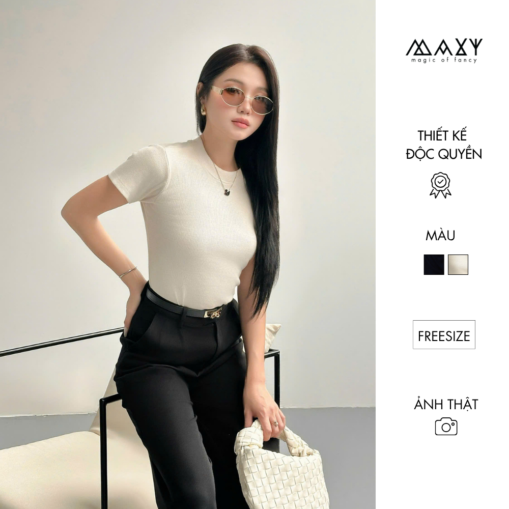 Áo thun nữ cổ tròn form ôm Short Tee Maxy Workshop