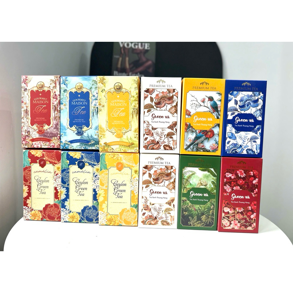 (Combo5-10 vỏ hộp chè) Sỉ Vỏ hộp chè trang trí giỏ quà tết, tháp chè lễ 2026