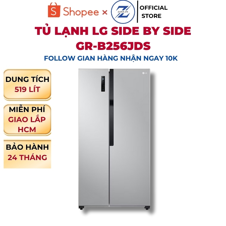 Tủ lạnh Side by Side Inverter LG 519L GR-B256JDS - Bảo hành 24 tháng