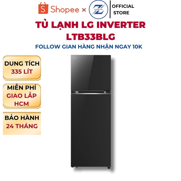 Tủ lạnh ngăn đá trên Inverter LG 335L LTB33BLG - Bảo hành 24 tháng