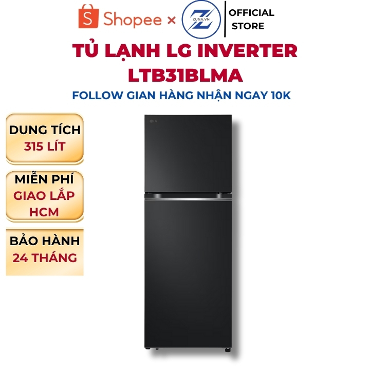 Tủ lạnh ngăn đá trên Inverter LG 315L LTB31BLMA - Bảo hành 24 tháng