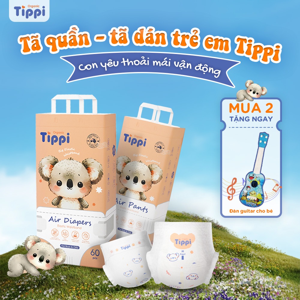 Combo 2 Tã/Bỉm dán và quần Tippi (ngày và đêm) siêu mỏng, siêu nhẹ, đủ size cho bé từ NB/S/M/L/XL/XX