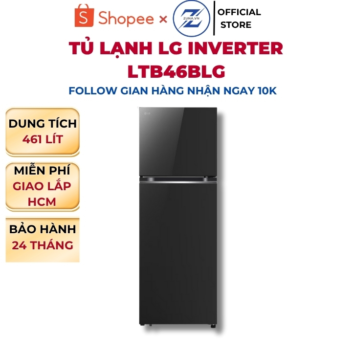 Tủ lạnh ngăn đá trên Inverter LG 461L LTB46BLG - Bảo hành 24 tháng