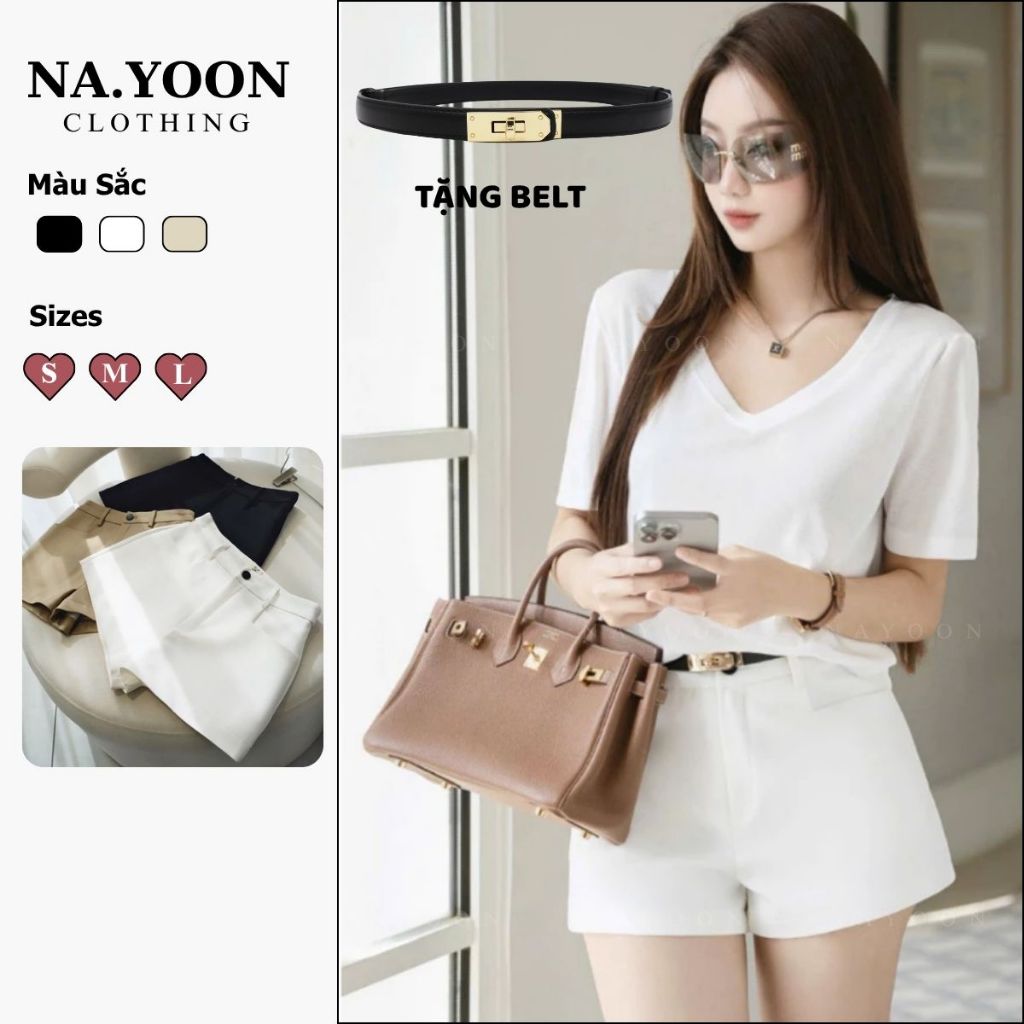 TẶNG BELT - Quần Short KaKi Nữ ChouChou HÀNG ĐẸP NaYoon, Quần Đùi Nữ Cao Cấp Chất Kaki 306