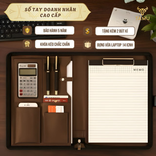 Sổ Tay Doanh Nhân TAMU, Cặp Đựng Laptop 14 ICNH Tặng Kèm 2 Bút Ký, Quà Lưu Niệm