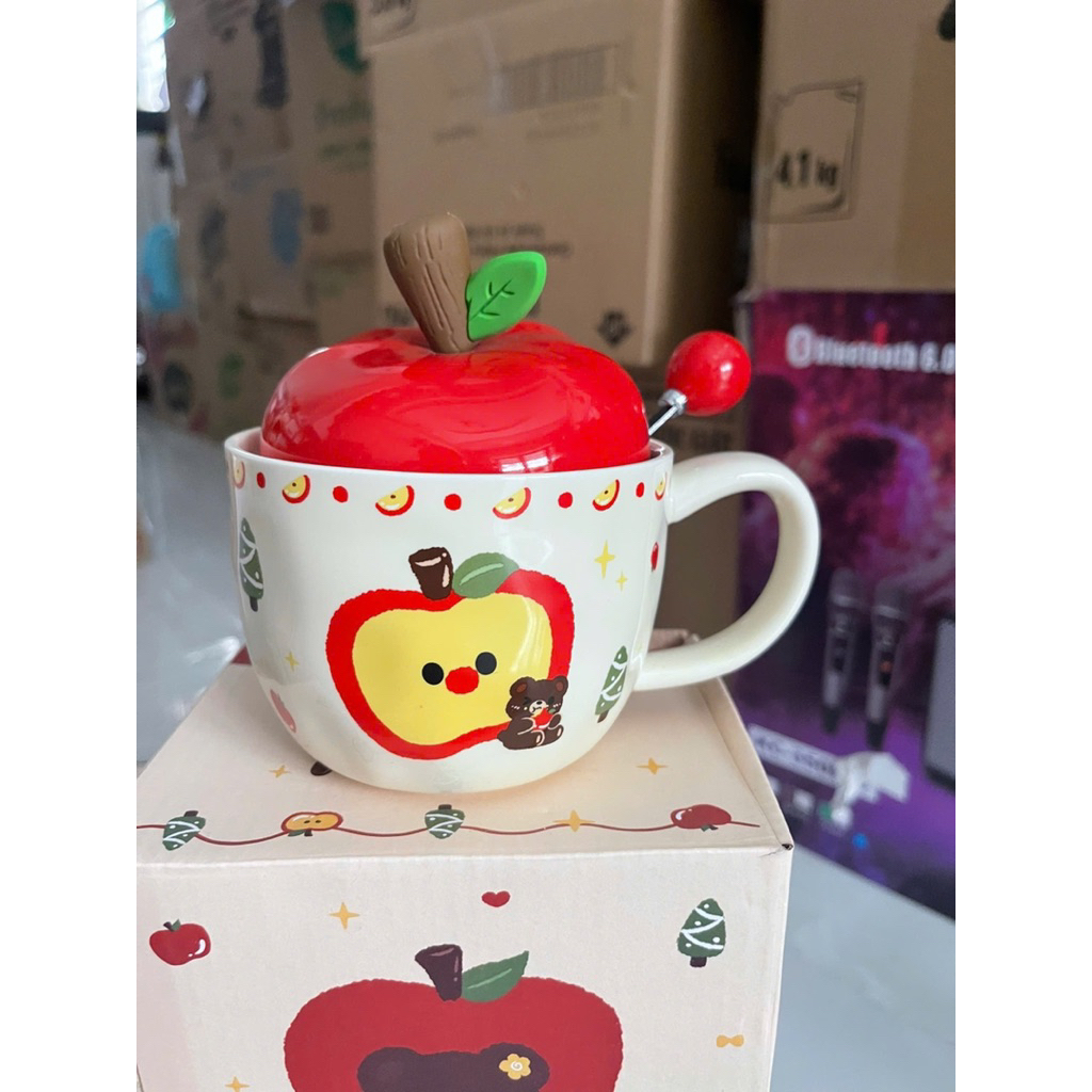 Cốc sứ cute, cốc sứ quà tặng dành cho nữ - Cốc uống nước cute 400ml