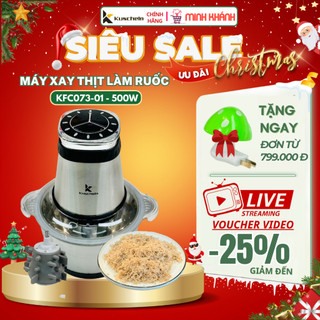  Máy xay thịt Kuscheln KFC073-01 - Bóc tỏi Làm ruốc Đánh trứng 500W 4 lưỡi dao inox cối 2 Lít 