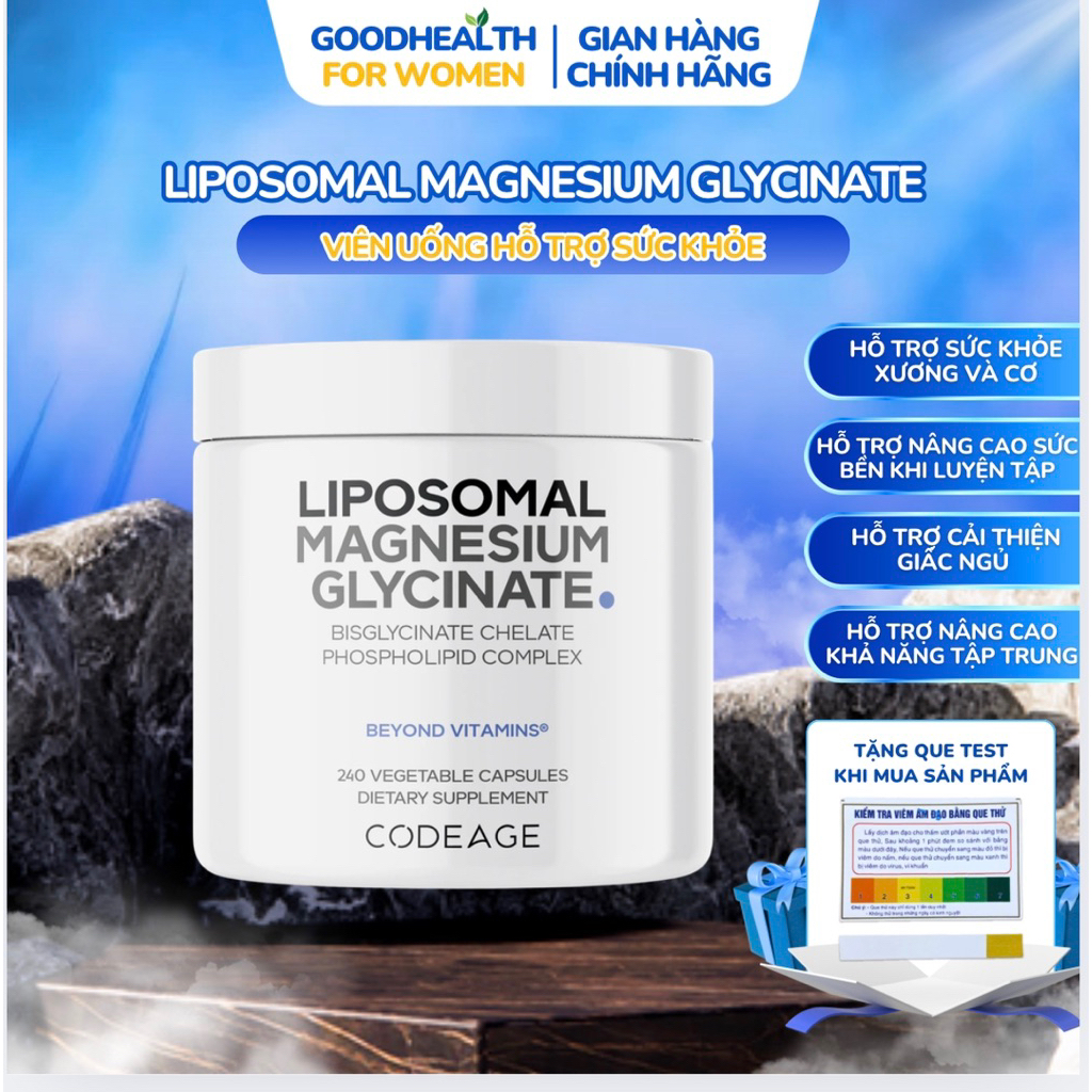 [SHOP MALL CHÍNH HÃNG] LIPOSOMAL MAGNESIUM GLYCINATE hộp 240v của CODEAGE