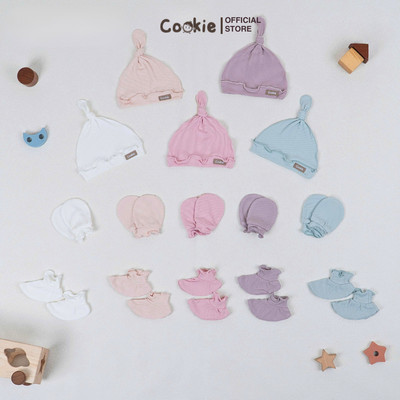 Set Phụ Kiện Dự Sinh COOKIE, Set Phụ Kiện Sơ Sinh Cuốn Bèo Cotton Tăm Lạnh Cho Bé Từ 0 Đến 6 Tháng 2025