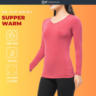  Áo giữ nhiệt nữ cổ tim SUPPER WARM mềm mại nhẹ ôm sát giữ nhiệt mùa đông ONOFF-16IT25W008 