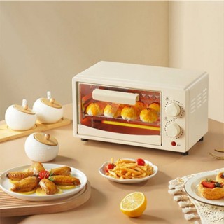 Lò Nướng Điện Mini Lò Nướng Bánh Đa Năng Dung Tích 12L Nhỏ Gọn, Núm Xoay Hẹn Giờ