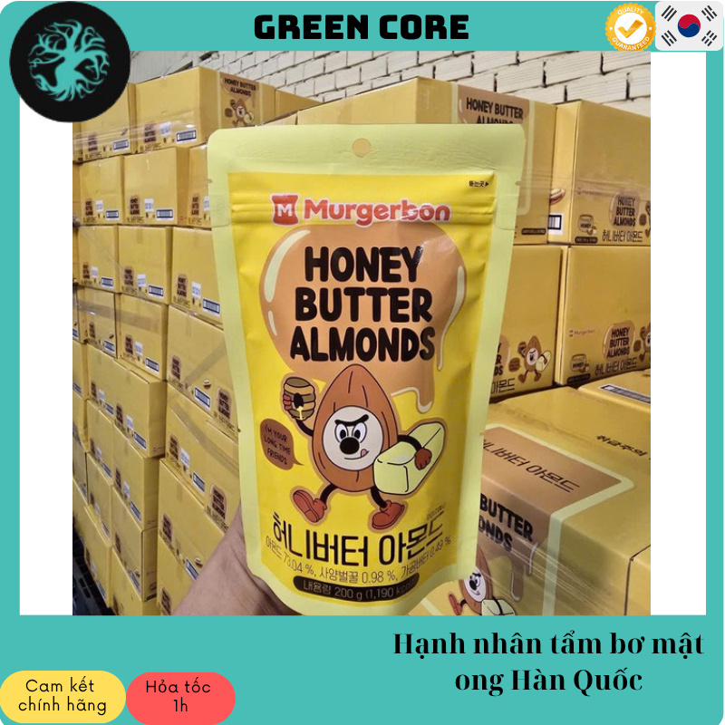 Hạnh Nhân Tẩm Bơ Mật Ong Hàn Quốc Honey Butter Almond Murgerbon 200g/ túi