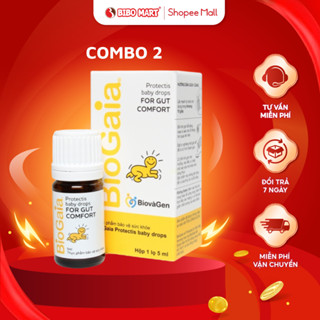  Combo 2 Men Vi Sinh BioGaia Protectis Drops Hỗ Trợ Tiêu Hóa Cho Bé Lọ 5 ml - Bibomart 